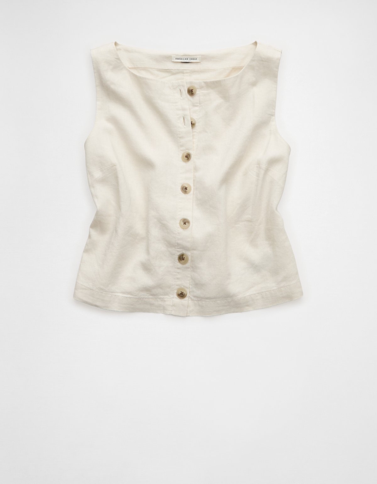 AE Linen-Blend High-Neck Vest - image 3
