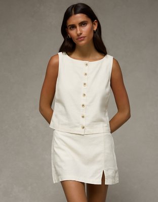 AE Linen-Blend High-Neck Vest from American Eagle - $49.95