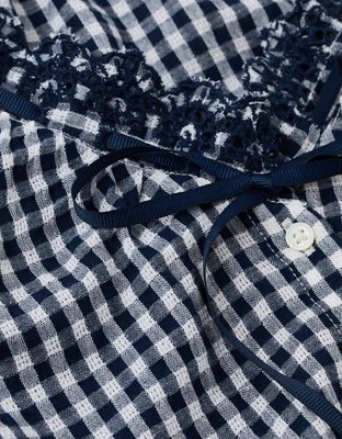 AE Short-Sleeve Ribbon Blouse