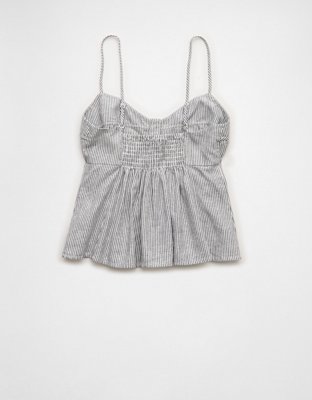 AE Linen-Blend Button-Up Cami