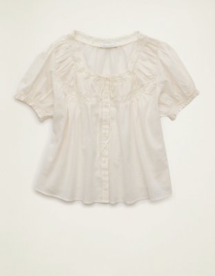 AE Front Tie Lace Inset Top