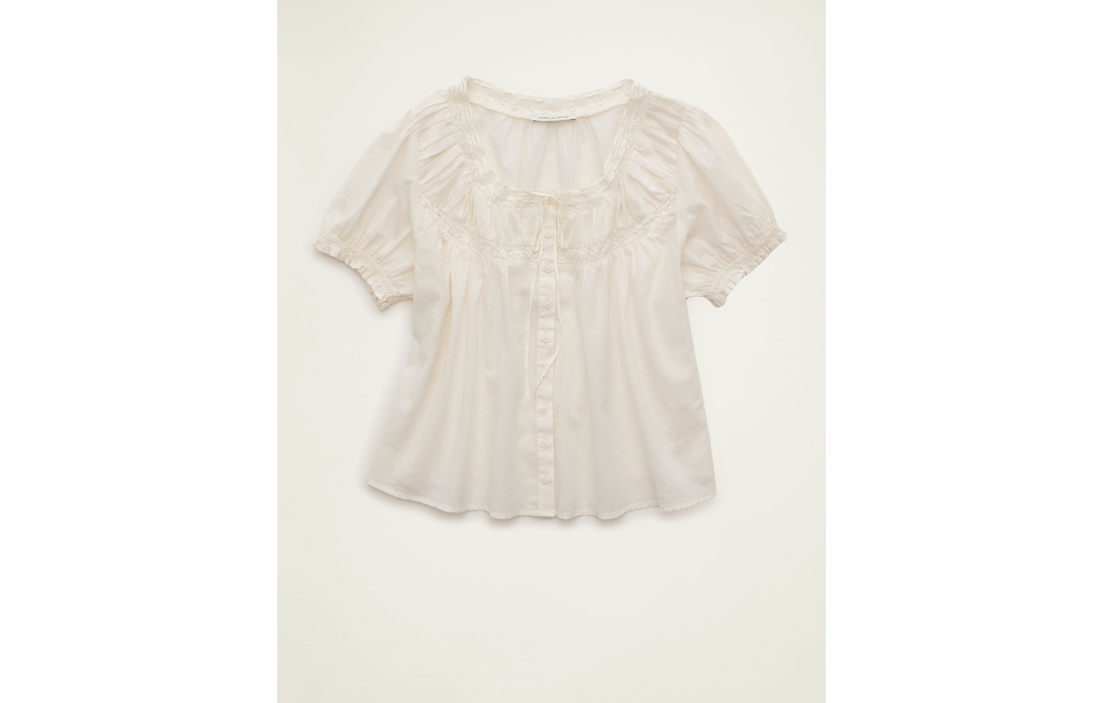 AE Front Tie Lace Inset Top