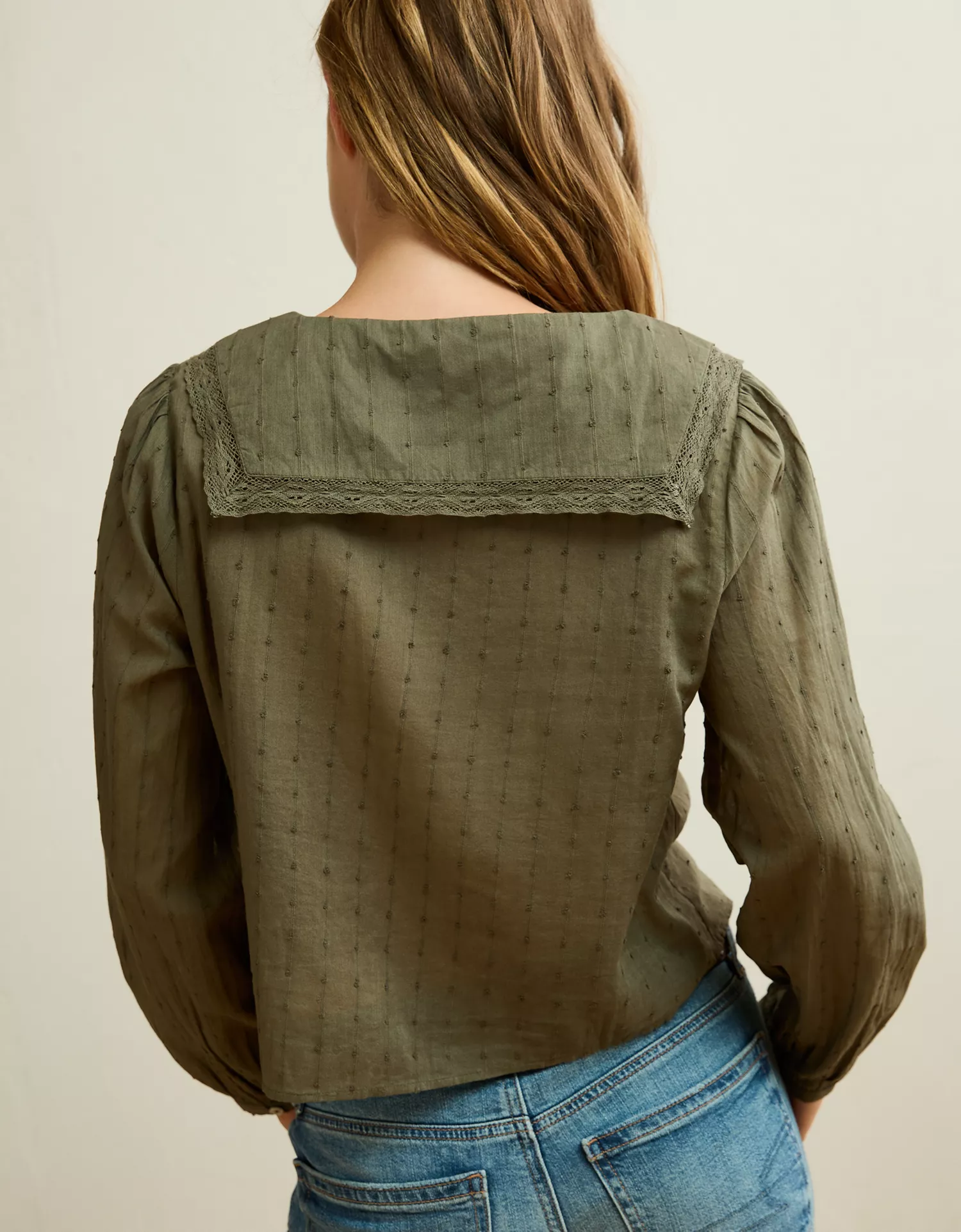 AE Lace Long-Sleeve Button-Up Blouse - thumbnail 10