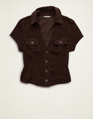 AE Corduroy Short Sleeve Top