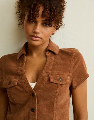 AE Corduroy Short Sleeve Top