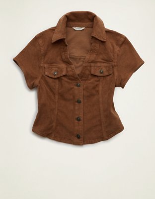 AE Corduroy Short Sleeve Top