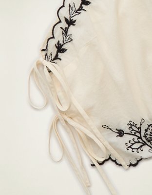 AE Cropped Side-Tie Embroidered Cami