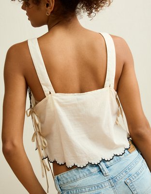 AE Cropped Side-Tie Embroidered Cami