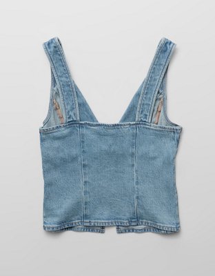 AE Denim Tie-Front Top