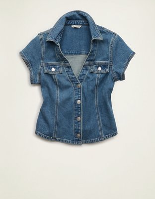AE Short Sleeve Denim Button Down
