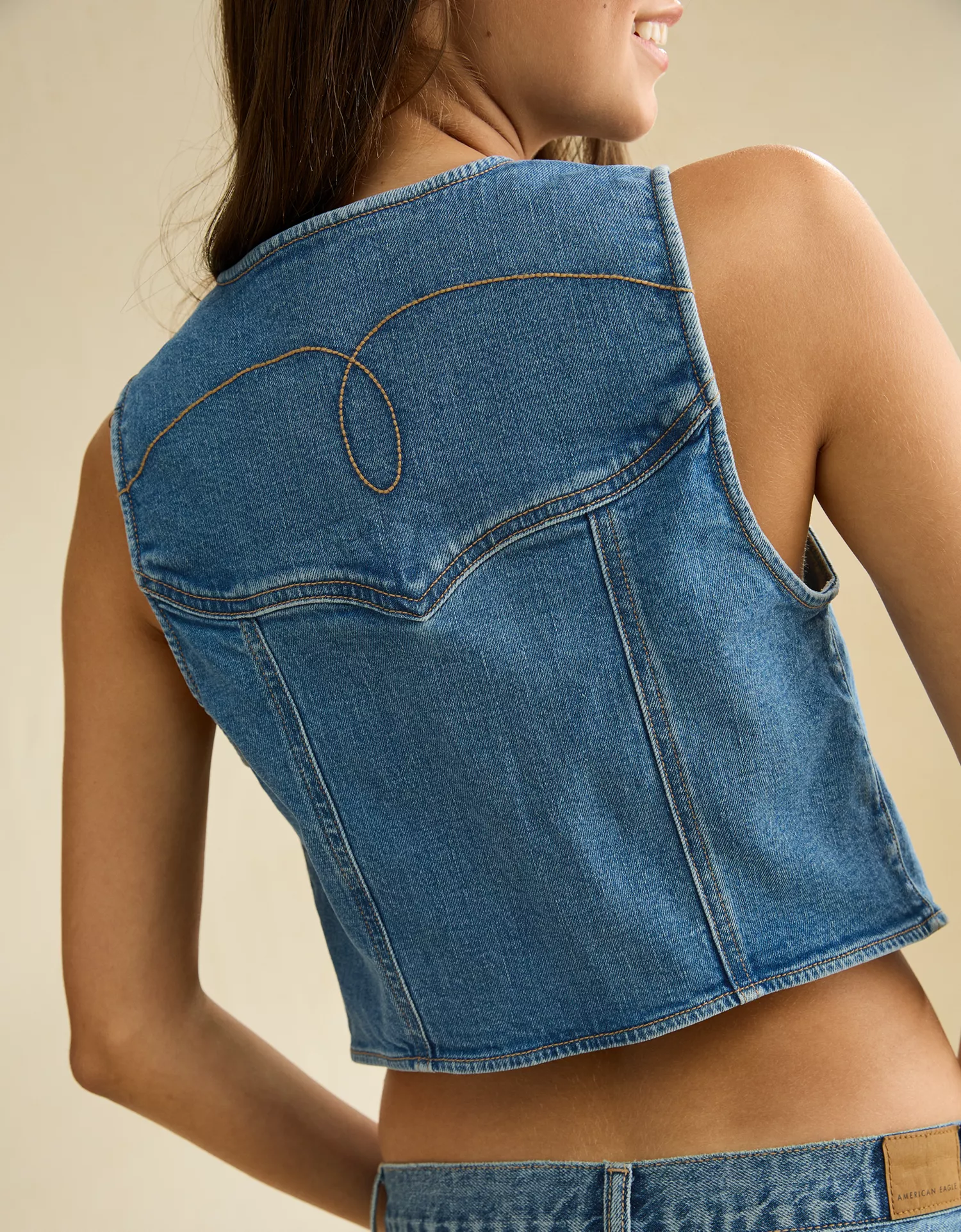 AE Denim Western Vest - thumbnail 6