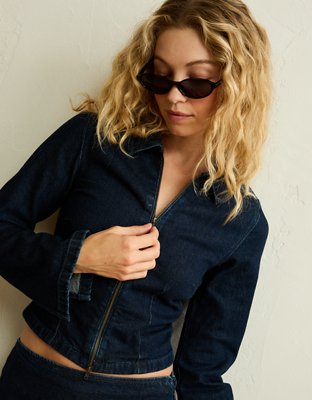AE Zip-Up Denim Shirt