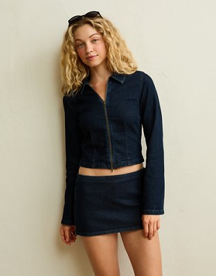 AE Zip-Up Denim Shirt