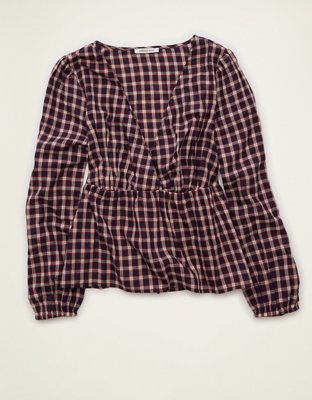 AE V-Neck Long-Sleeve Blouse