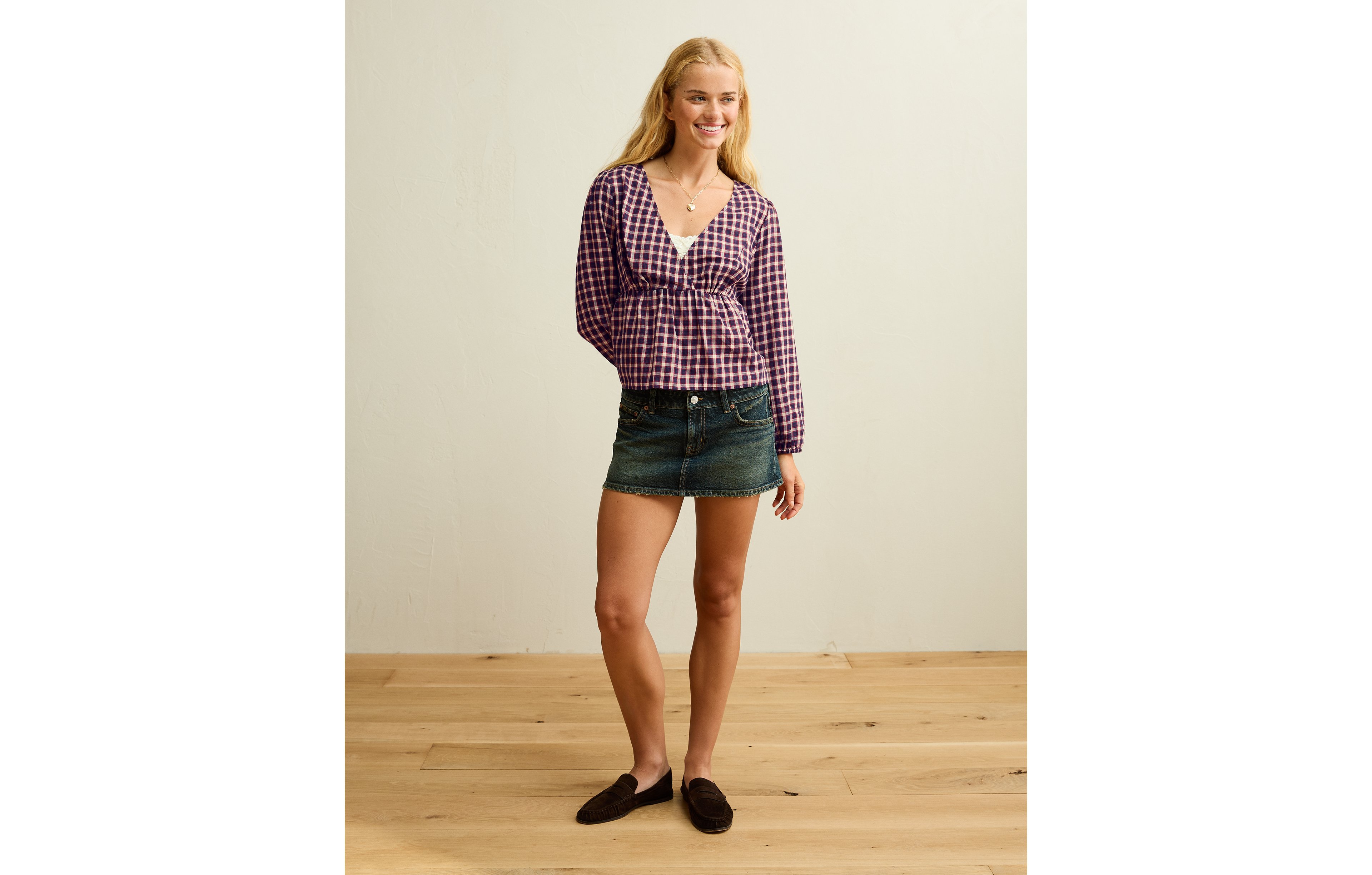 AE V-Neck Long-Sleeve Blouse