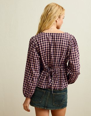 AE V-Neck Long-Sleeve Blouse