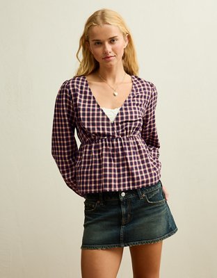 AE V-Neck Long-Sleeve Blouse