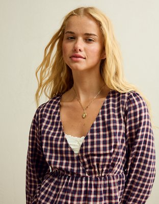 AE V-Neck Long-Sleeve Blouse