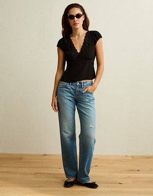 AE Short-Sleeve V-Neck Top