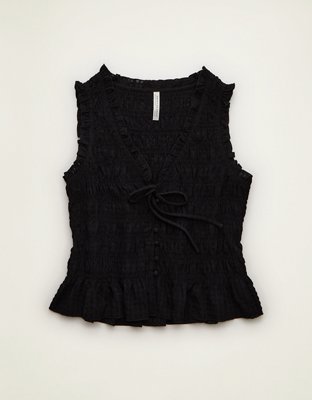 AE Ruched V-Neck Top