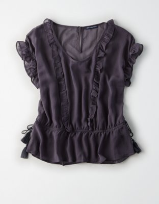 Женские топы American Eagle AEO Ruffle-Trim Tassel Top — фото 3
