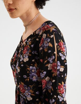 Женские блузки American Eagle AE Flowy Split-Sleeve Lace-Up Blouse — фото 5