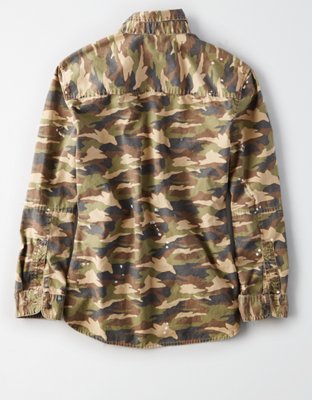 Женские куртки American Eagle AE Oversized Camo Shirt Jacket — фото 4