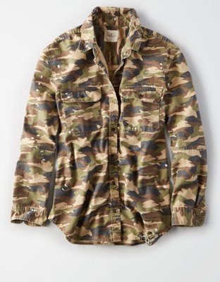 Женские куртки American Eagle AE Oversized Camo Shirt Jacket — фото 3