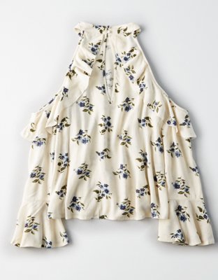 Женские свитеры American Eagle AE Floral High Neck Cold Shoulder Pullover — фото 4