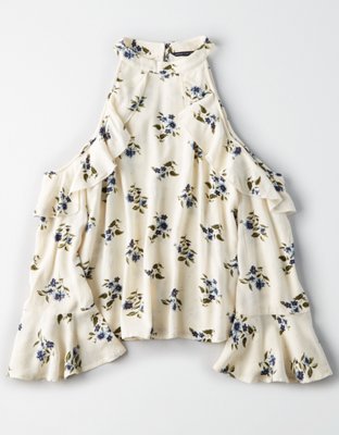 Женские свитеры American Eagle AE Floral High Neck Cold Shoulder Pullover — фото 3