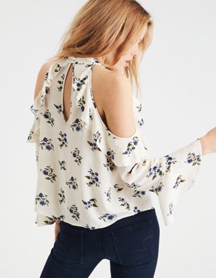 Женские свитеры American Eagle AE Floral High Neck Cold Shoulder Pullover — фото 2
