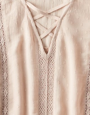 Женские топы American Eagle AE Lace-Up Peplum Top — фото 5