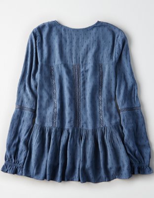 AE Lace-Up Peplum Top