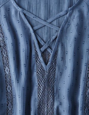 AE Lace-Up Peplum Top