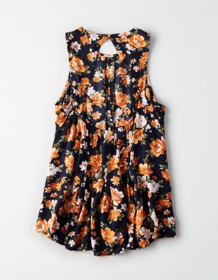 AE High Neck Floral Sleeveless Top