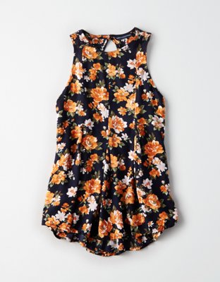 AE High Neck Floral Sleeveless Top