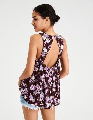 Женские топы American Eagle AE High Neck Floral Sleeveless Top — фото 2