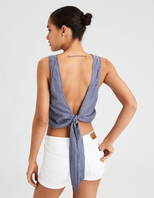 Женские топы American Eagle AE Tie Back Crop Top — фото 2