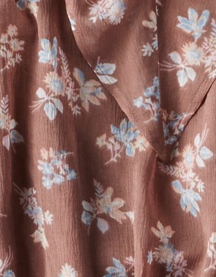 Женские топы American Eagle AE PRINTED CHIFFON RUFFLE TOP — фото 5