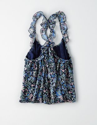 Женские топы American Eagle AE RUFFLE BACK FLORAL PRINTED CAMI — фото 4