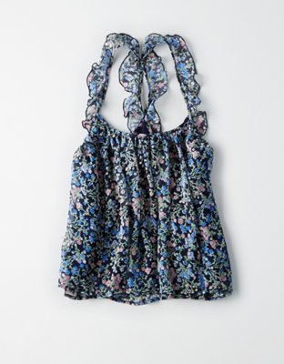 Женские топы American Eagle AE RUFFLE BACK FLORAL PRINTED CAMI — фото 3