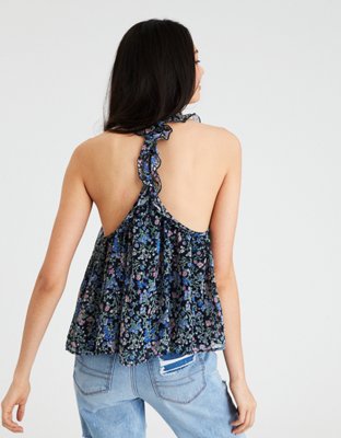 Женские топы American Eagle AE RUFFLE BACK FLORAL PRINTED CAMI — фото 2