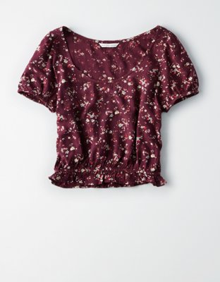 Женские топы American Eagle AE SHORT SLEEVE CROP TOP — фото 3