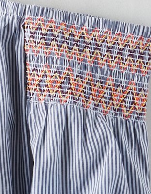 Женские топы American Eagle AE Smocked Off-The-Shoulder Crop Top — фото 5