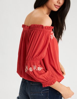 Женские топы American Eagle AE Long Sleeve Off-The-Shoulder Top — фото 2