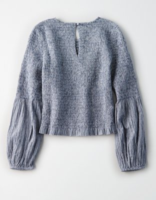 Женские блузки American Eagle AE Smocked Long-Sleeve Blouse — фото 4