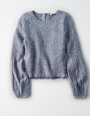 Женские блузки American Eagle AE Smocked Long-Sleeve Blouse — фото 3