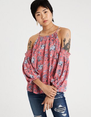 AE Long Sleeve COLD SHOULDER TOP | American Eagle