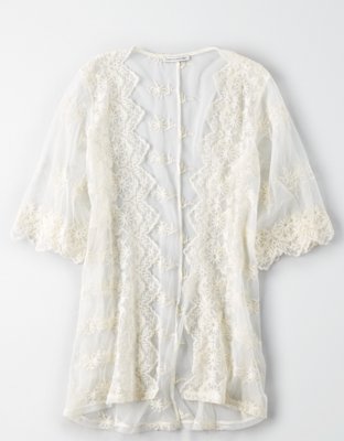American Eagle AE Embroidered Mesh Kimono — фото 3