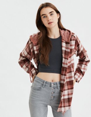 AE Oversized Plaid Hoodie 